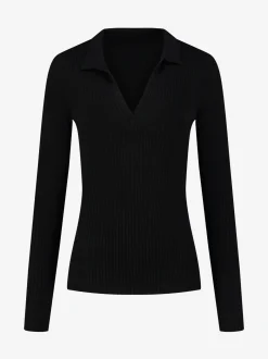 Rib Top met V-hals