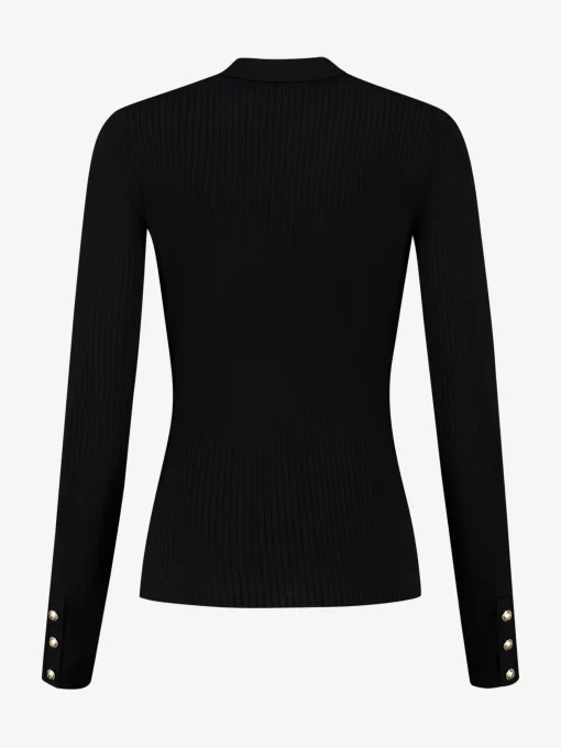 Rib Top met V-hals