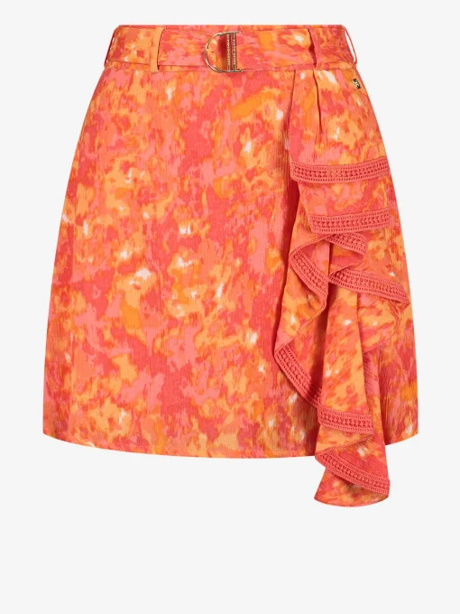 Rok met print en riem
