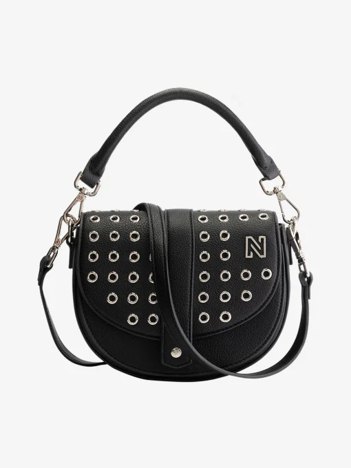 Ronde schoudertas met studs