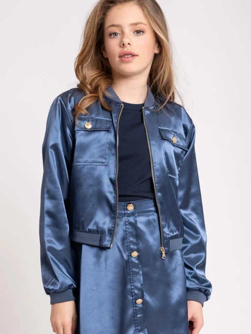 Satijn look bomber