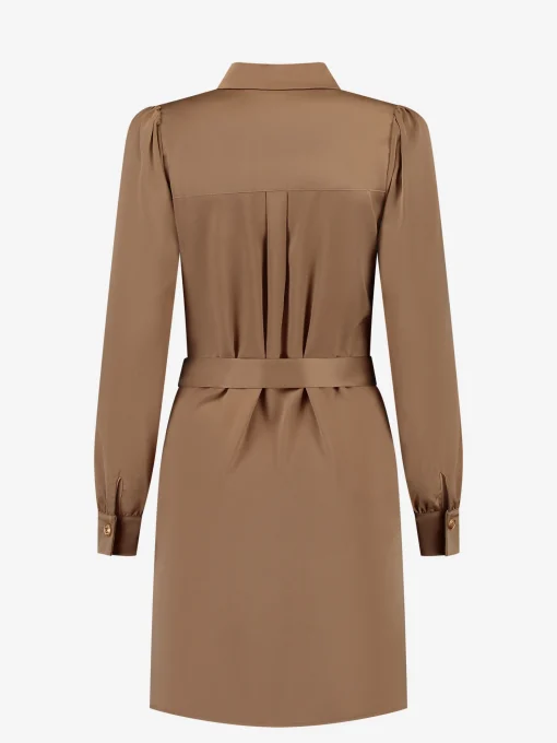 Satijn look jurk met taille koord