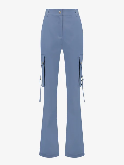 Satijn-look broek met zakken