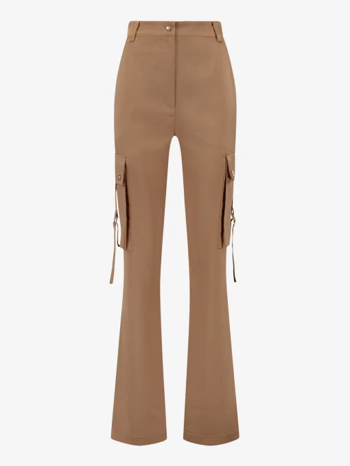Satijn-look broek met zakken
