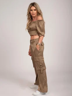 Satijn-look top