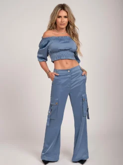 Satijn-look top