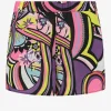 Satin look short met print