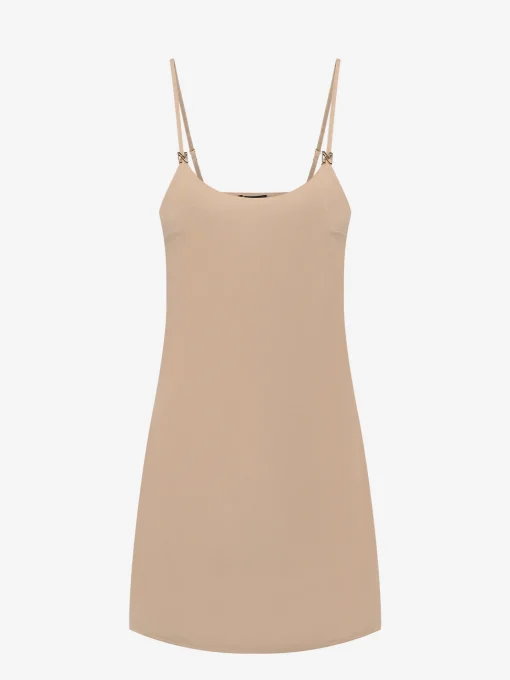 Satin look stap jurk