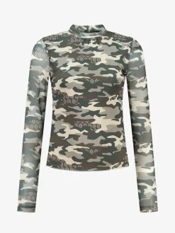 Semi-transparante Fitted top
