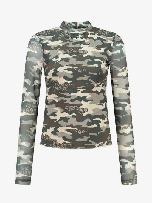 Semi-transparante Fitted top