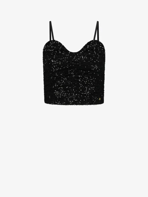 Sequin top with v-neckline