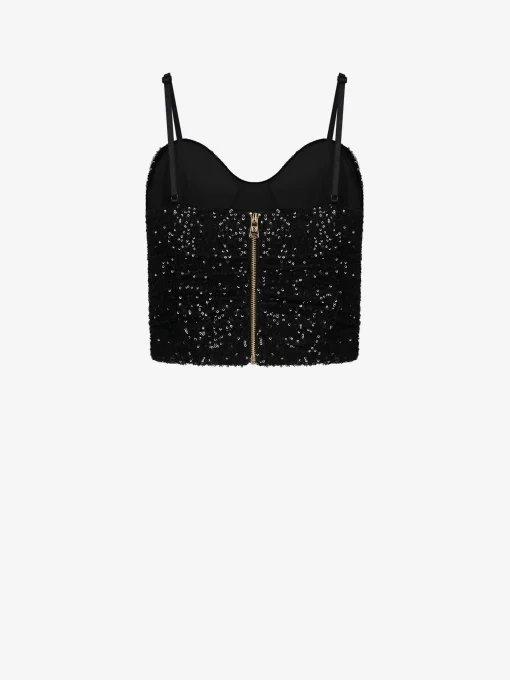 Sequin top with v-neckline