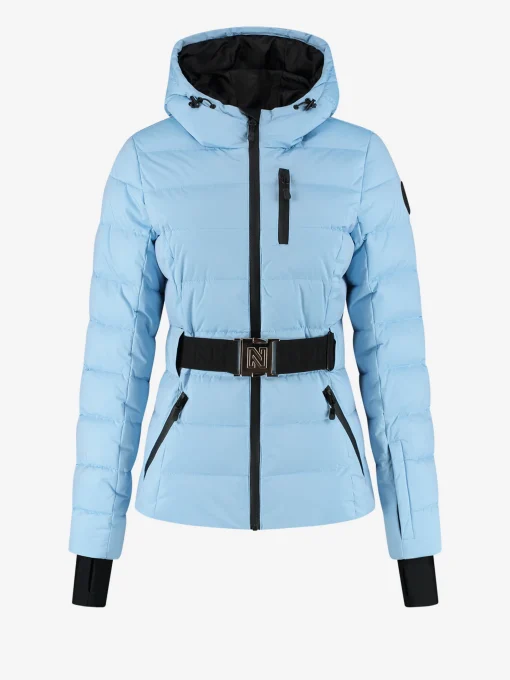 Ski jas met capuchon en elastische riem