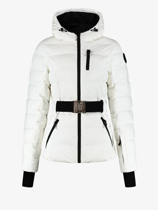 Ski jas met capuchon en elastische riem
