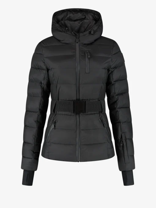 Ski jas met capuchon en elastische riem