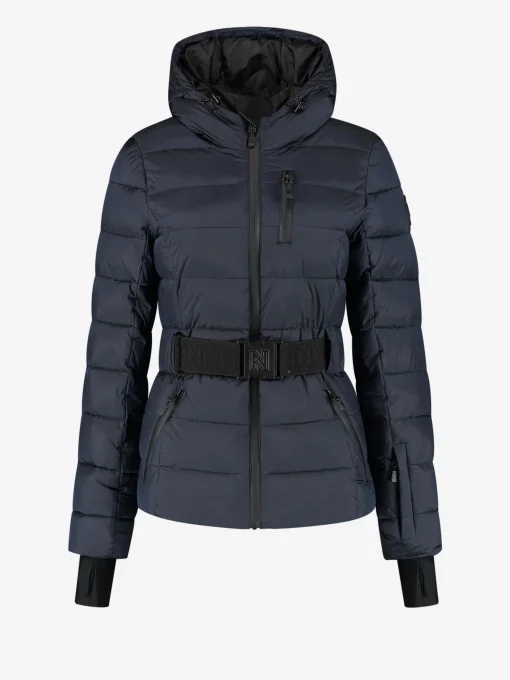 Ski jas met capuchon en elastische riem