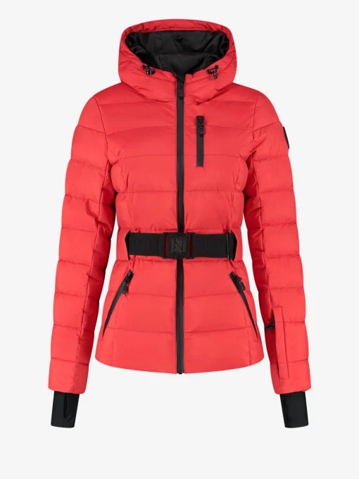 Ski jas met capuchon en elastische riem