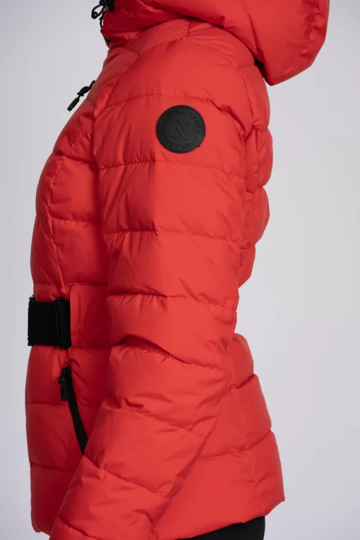 Ski jas met capuchon en elastische riem