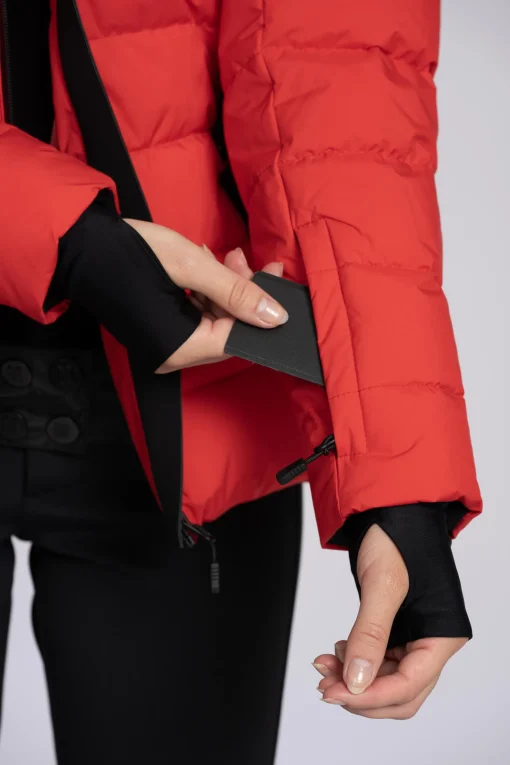 Ski jas met capuchon en elastische riem