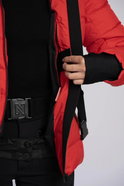 Ski jas met capuchon en elastische riem