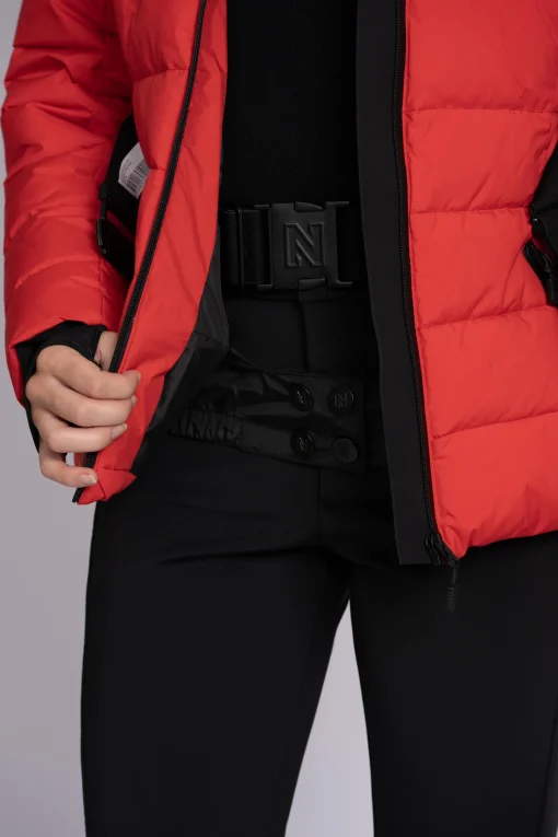 Ski jas met capuchon en elastische riem