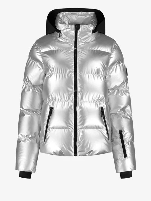 Ski jas met metallic look