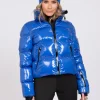 Ski jas met metallic look