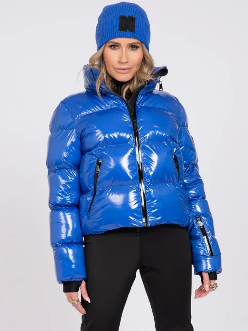 Ski jas met metallic look