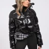 Ski jas met metallic look