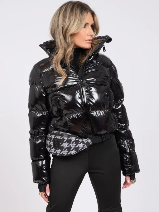 Ski jas met metallic look