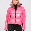 Ski jas met metallic look