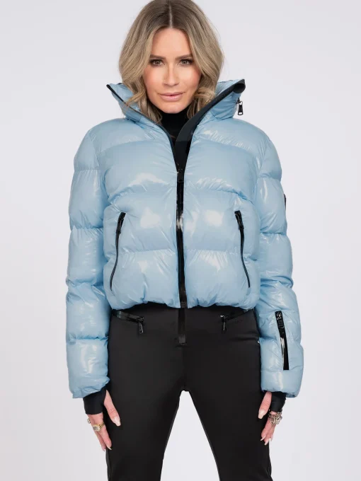 Ski jas met metallic look