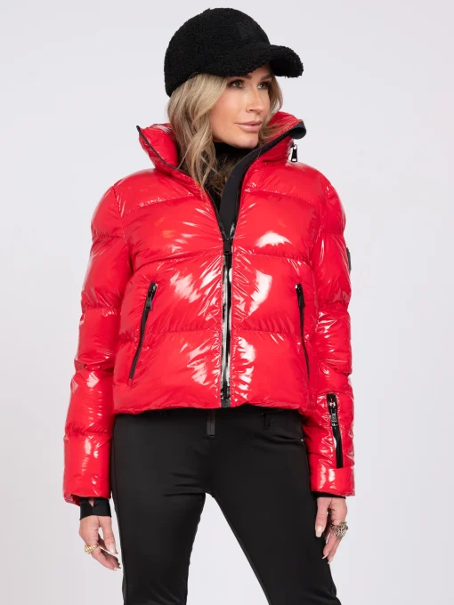 Ski jas met metallic look