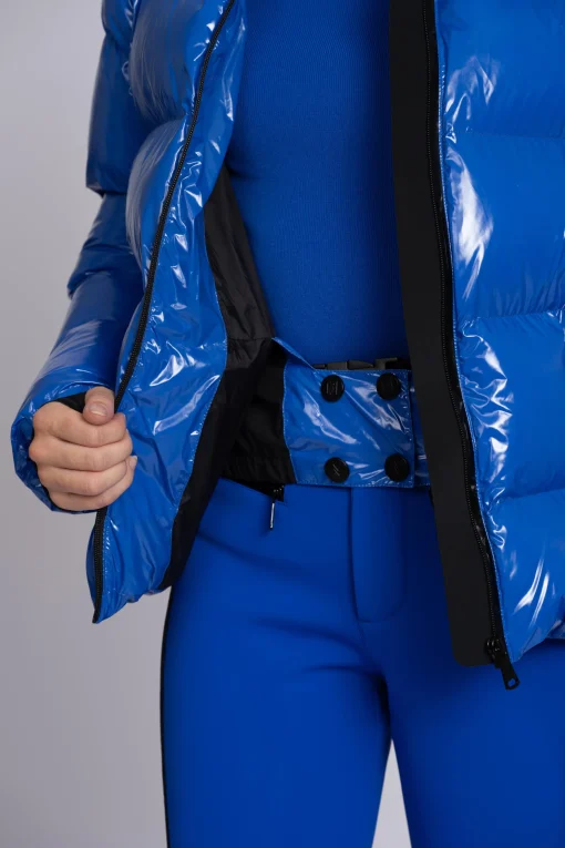 Ski jas met metallic look