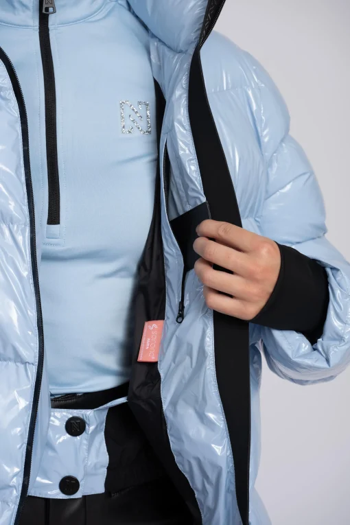Ski jas met metallic look