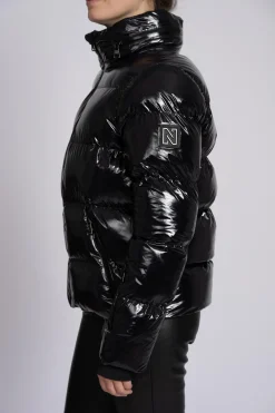 Ski jas met metallic look