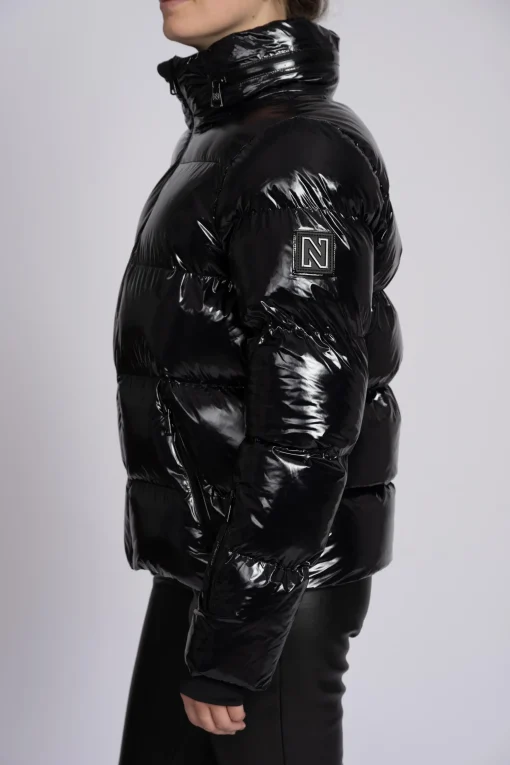 Ski jas met metallic look