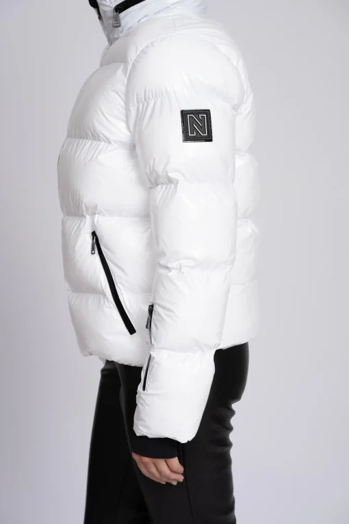 Ski jas met metallic look