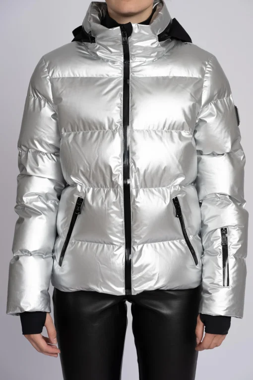 Ski jas met metallic look