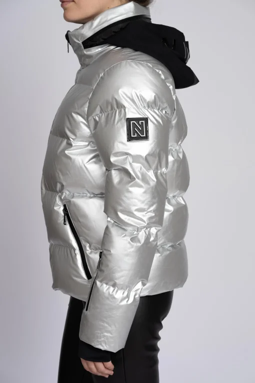 Ski jas met metallic look