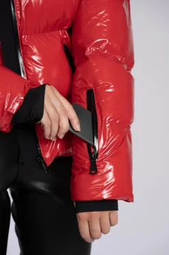 Ski jas met metallic look
