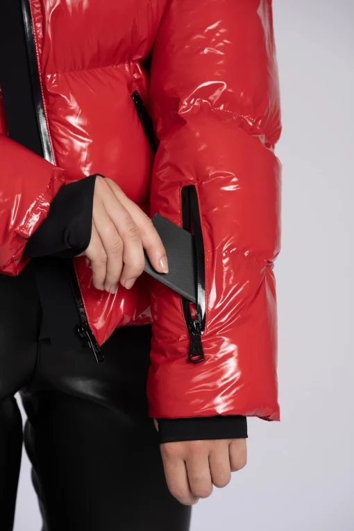 Ski jas met metallic look