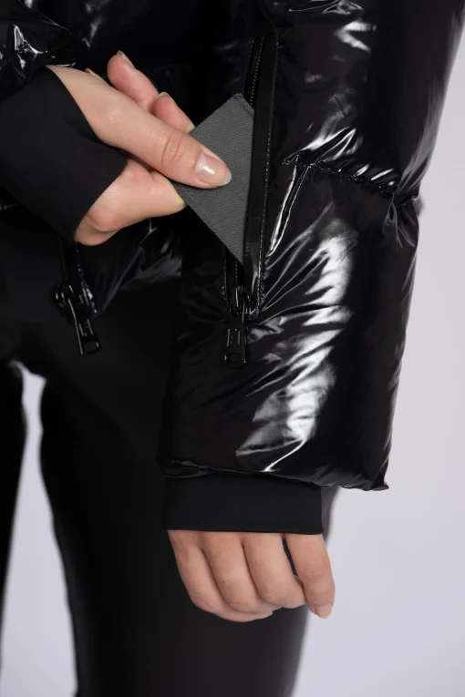 Ski jas met metallic look
