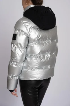 Ski jas met metallic look