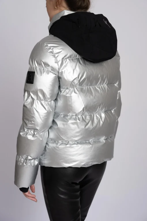 Ski jas met metallic look