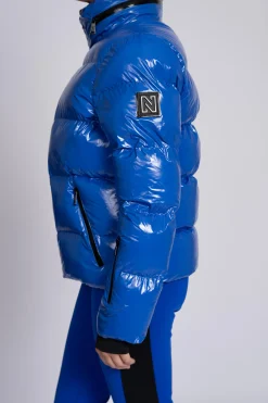 Ski jas met metallic look