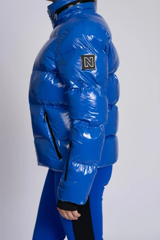 Ski jas met metallic look