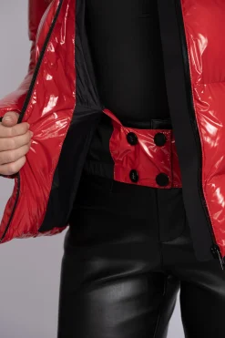 Ski jas met metallic look