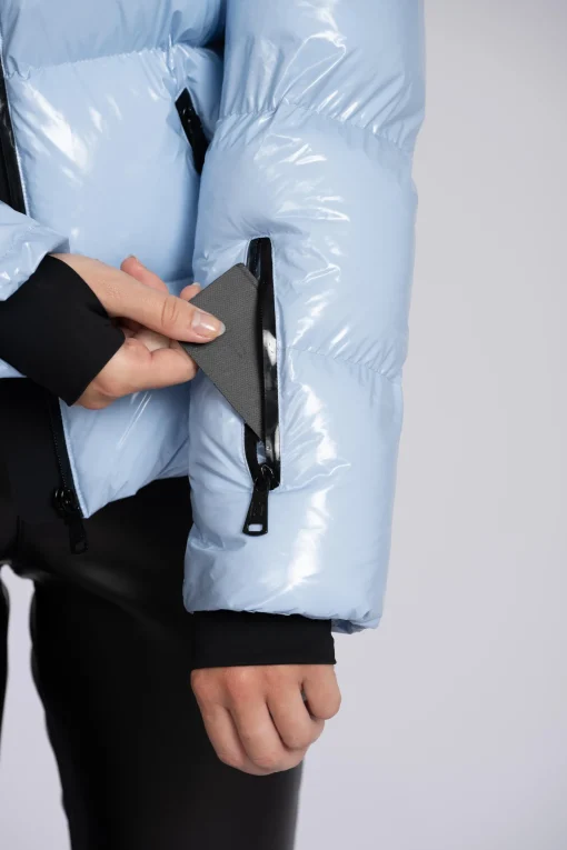 Ski jas met metallic look