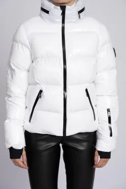 Ski jas met metallic look